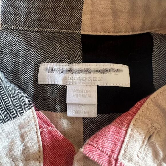 Burberry Black and Gray Button Down Shirt Classic Plaid Design - Picture 2 of 4